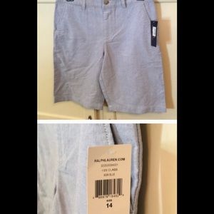 NWT Boys Ralph Lauren Polo Light Blue Shorts Sz 14